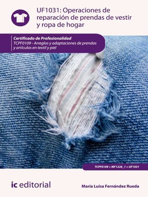 cover image of Operaciones de reparación de prendas de vestir y ropa de hogar. TCPF0109